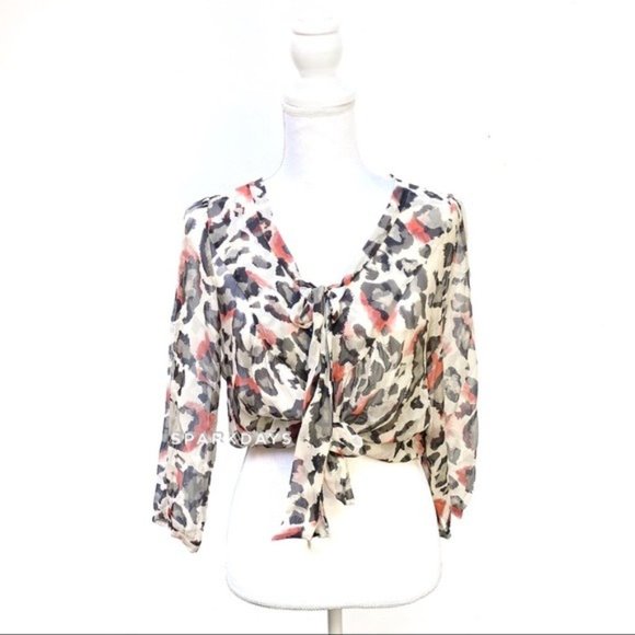 Anthropologie Leopard 100% Silk Cheetah Blouse | 8 - Picture 4 of 12